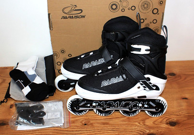 Papaison Adjustable Inline Skates Youth & Adult Size Large 5-7.5, Black/White