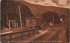 LITHO Niles Canyon California Railroad Depot Fernbrook Park Entrance 1913