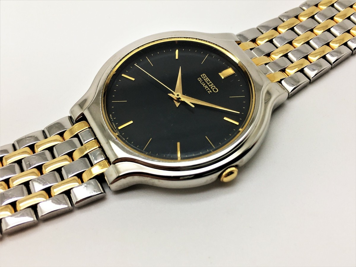 SEIKO クォーツ 黒金 タンク SEIKO MEN'S V701-1K29 VINTAGE NOT-WORKING DRESS QUARTZ ANALOG