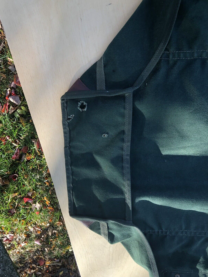 Vintage Orvis Canvas Firewood Carrier Log Wood Tote Green Bag Preowned