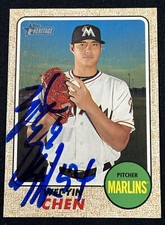 Wei-Yin Chen Signed 2017 Topps Heritage #272 Miami Marlins Autographed Auto Card