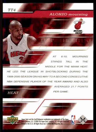 2000 01 Upper Deck True Talents Alonzo Mourning TT4 EBay