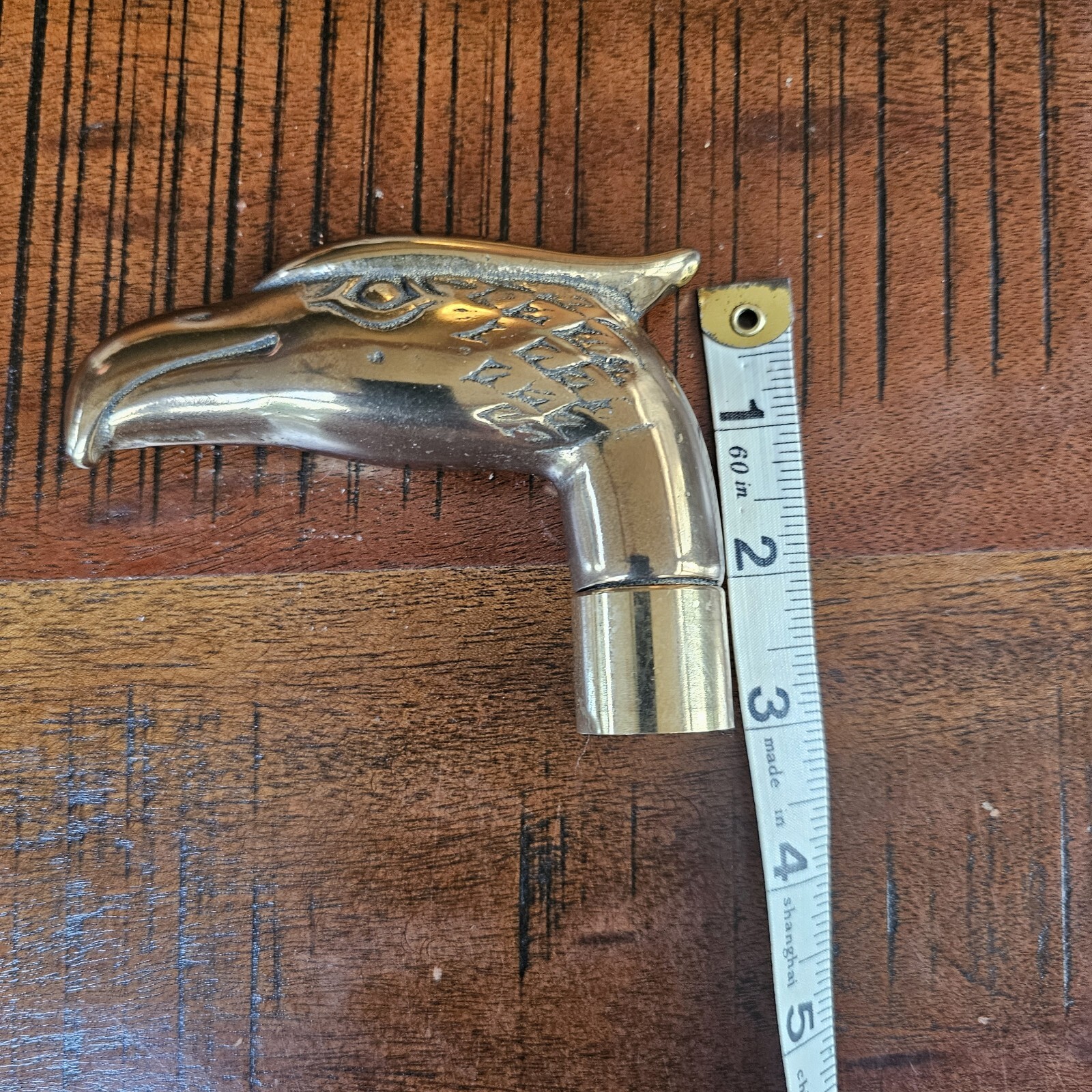 Brass Hawk Eagle Head Cane Handle Walking Stick - image 4