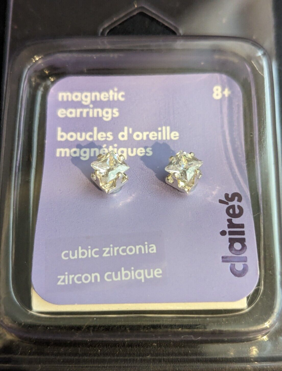 Magnetic Earrings Men Cubic Zirconia Earrings Stud Clip On Earrings 6mm