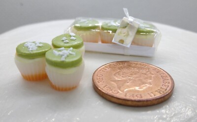 Puppenhaus 3 Miniatur Pistazien Kokos Fee Kuchen Geschenkbox lose 1/12