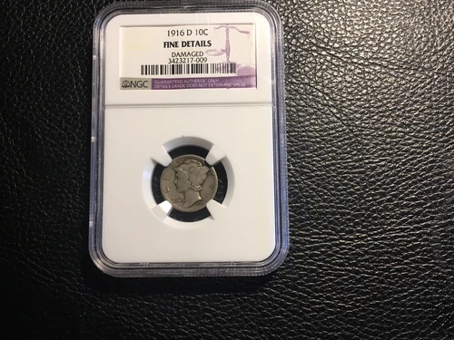 1916-D Mercury Dime NGC Fine Details Damaged Great Price To Fill A Set