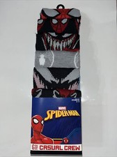 Spiderman 6 Pair Casual Socks Size 8-12