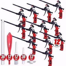 Insulation Expanding Spray Foam Gun (12 Insulation Guns +  108 Extenders)12 Pack