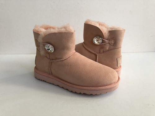 UGG MINI BAILEY BUTTON BLING PINK DUSK 