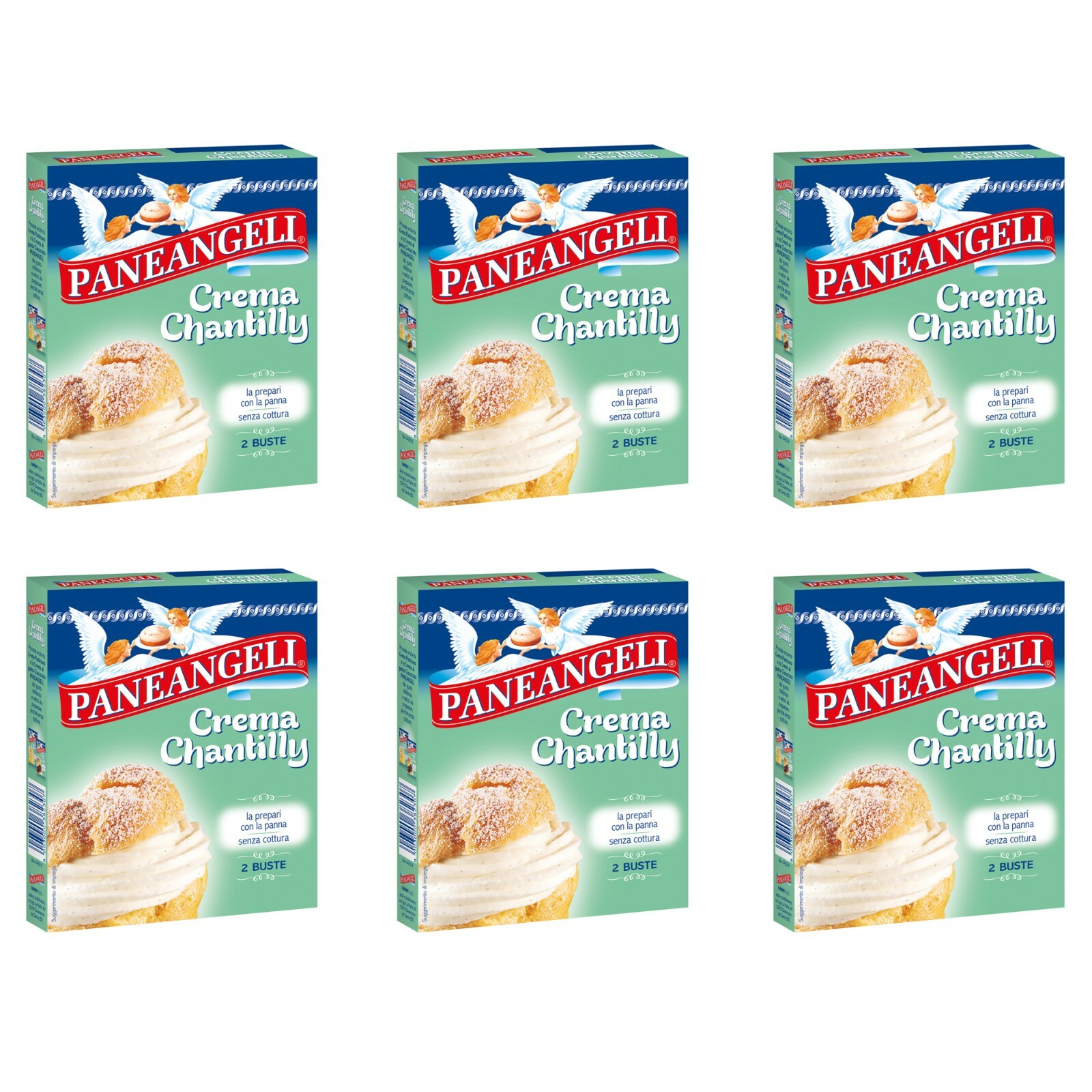 12 buste PANEANGELI CREMA CHANTILLY preparazione con panna senza cottura