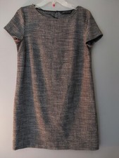 Zara Women's Black & White Short Sleeve Shift Business Casual Dress, Size Medium