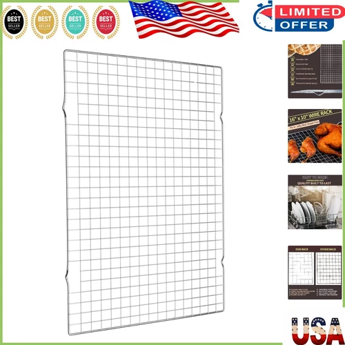 16x10 Inch Stainless Steel Cooling Rack - Oven Safe Baking & Roasting Essential