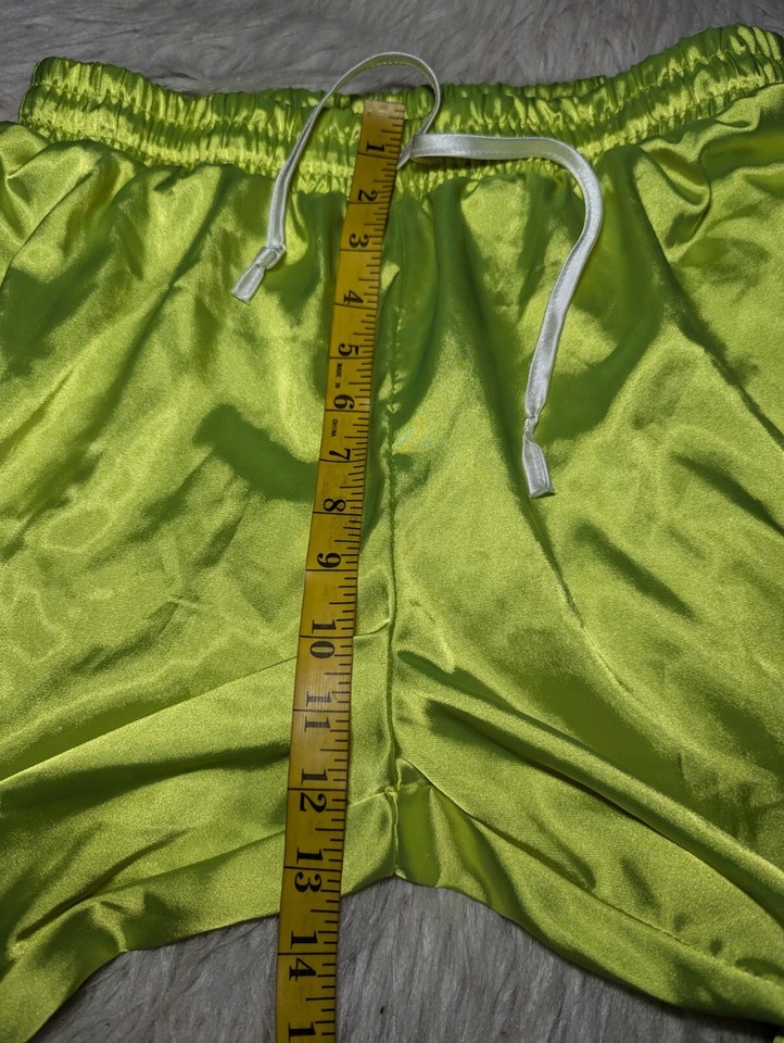 TART Intimates LIME GREEN Silky SATIN Pajama Pants VIBRANT Size XL