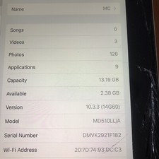 Apple iPad 4 Model A1460 - 16GB