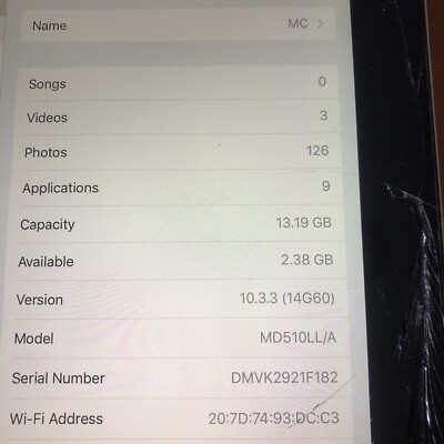 Apple iPad 4 (Model A1460) - 16GB