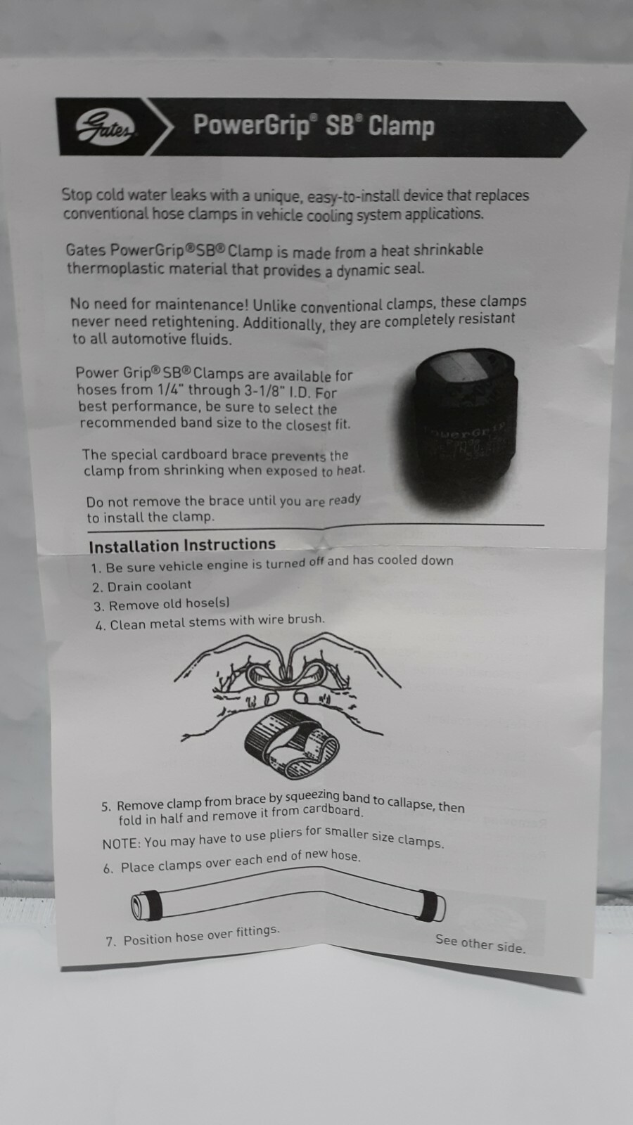 10 Pack Gates Powergrip 32925 Thermoplastic Hose Clamp 15/16 to 1 1/16