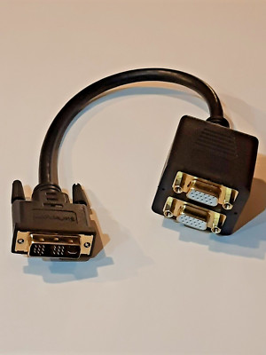 StarTech 1 Fuß 0,3 m DVI-I Analog-auf-2 x VGA-Video-Splitter-/Adapterkabel   Stecker/F