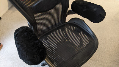 Aeron Chair custom made luxurious Sheepskin armrest covers super  comfortable!