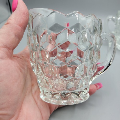 Fostoria Cubist Creamer & Sugar - Picture 2 of 4