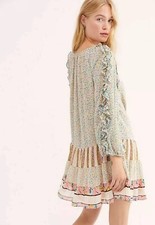 NEW Free People Flowers in Your Hair Chiffon Mini Dress Sz XS S M Z207-3