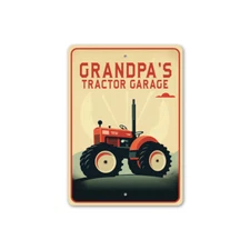 Grandpas Tractor Garage Sign