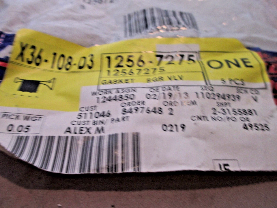 Lote de 5 juntas de válvula ACDelco GM 12567275 EGR equipo original Foto 2 de 2