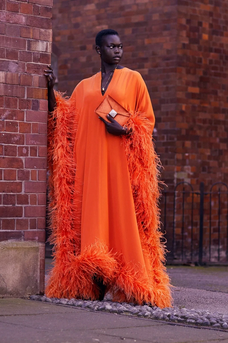 Valentino orange dress cheap