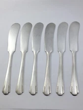 Oneida Carlton Silver Plate 1932 Mansfield 6 Butter Spreaders 5 1/8" Flatware