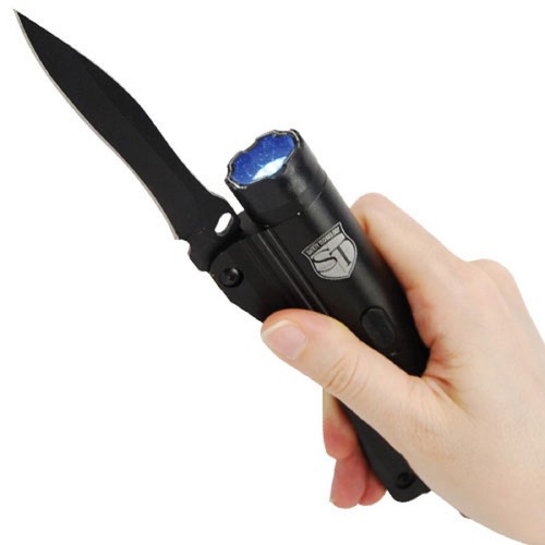 Self Defense Protection 20 Million Volt Stun Gun with Flashlight and Knife - Picture 1 of 9