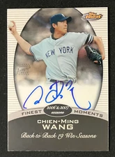CHIEN-MING WANG NEW YORK YANKEES 2008 TOPPS FINEST MOMENTS CERTIFIED AUTOGRAPH