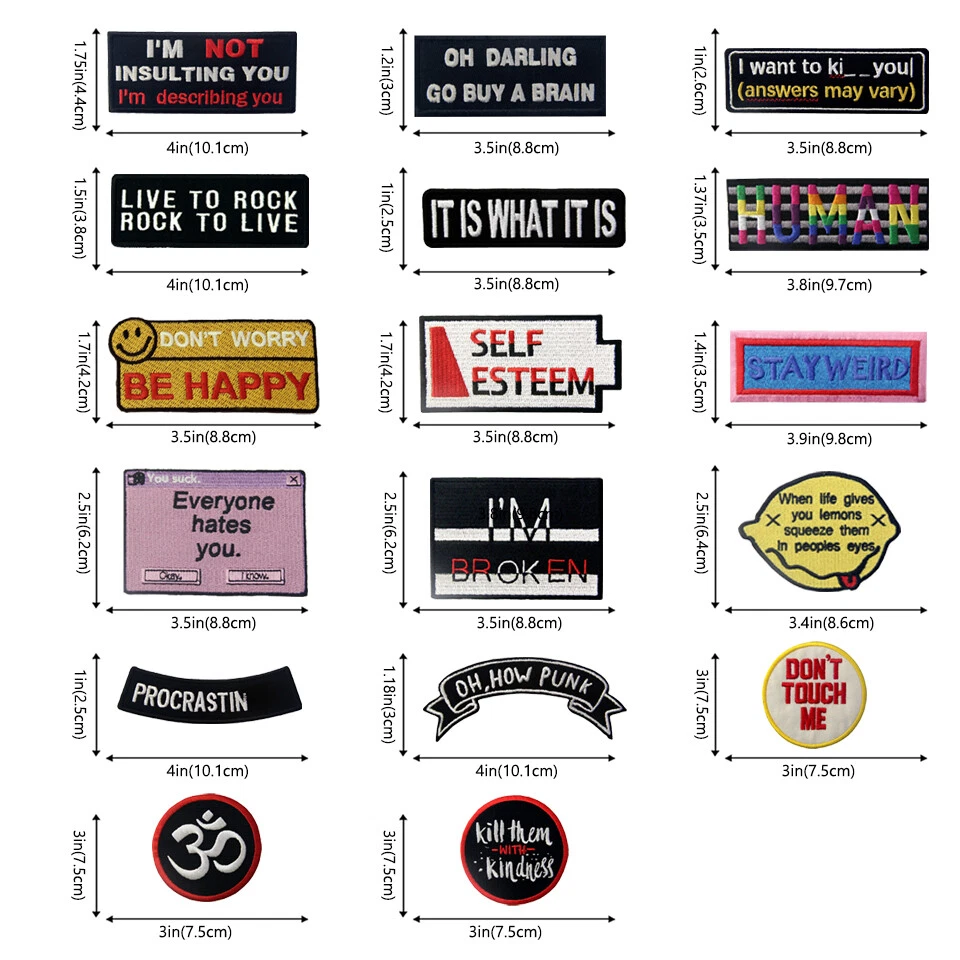 Embroidered Iron Sew On Clothing Patch word Alphabet logo appliques for Jeans - Image 4 of 4