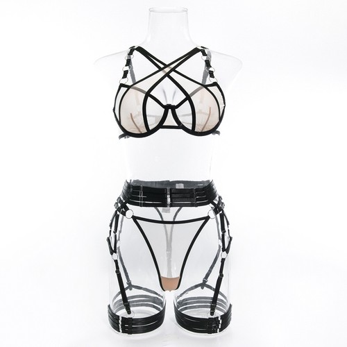 sexy conjunto con artesanía pesada nueva lencería de punto de cruz para mujer con un - Imagen 5 de 23