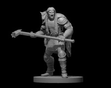 Human Male Barbarian with War Maul 28mm Scale DND D D Tabletop Miniature