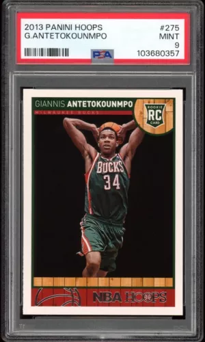 2013-14 NBA Hoops #275 GIANNIS ANTETOKOUNMPO RC Rookie Card PSA 9 MINT