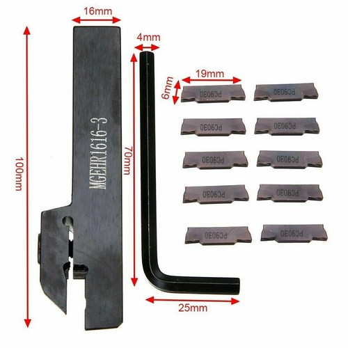 MGEHR1616-3 Lathe Turning Holder Boring Bar + 10pcs MGMN300 Insert-Set Durable - Picture 8 of 11