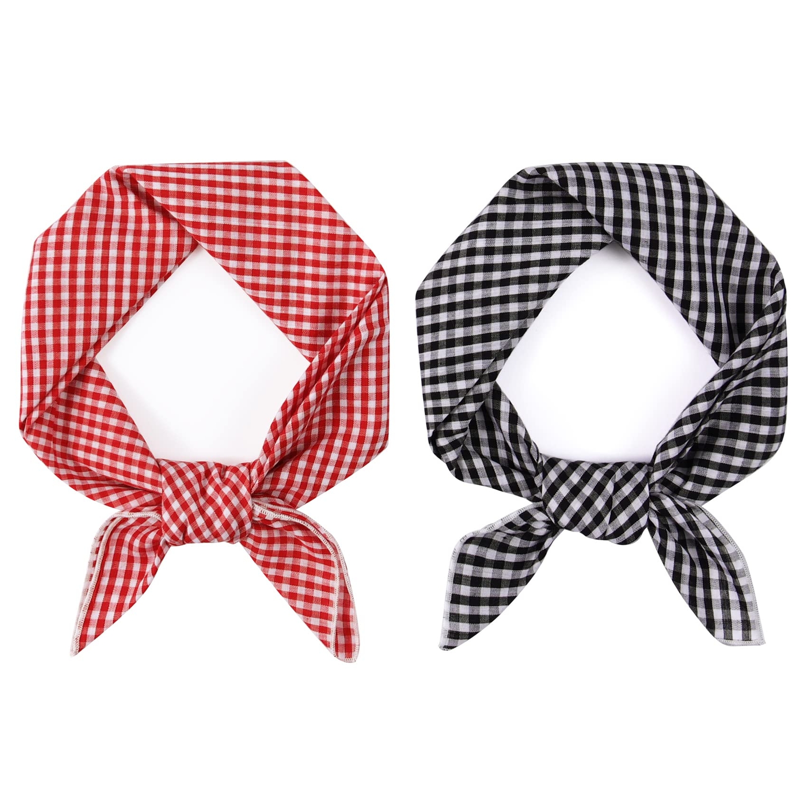 2-Piece Cotton Gingham Bandana Scarf Set for Women - Hair Turban & Gift Box