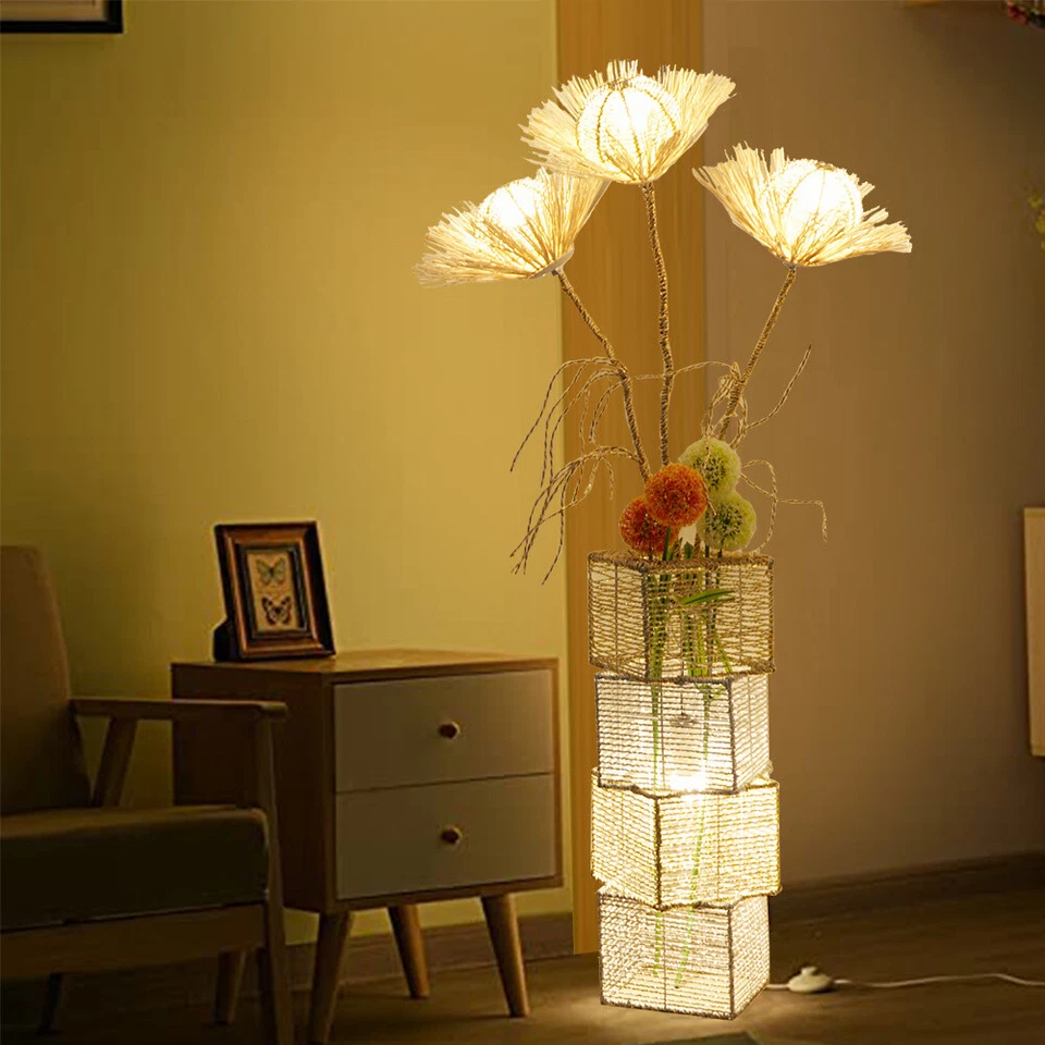 Creative LED Floor Lamp Soft lighting Minimalist Modern Rattan Decor Atmosphere - Image 2 of 4