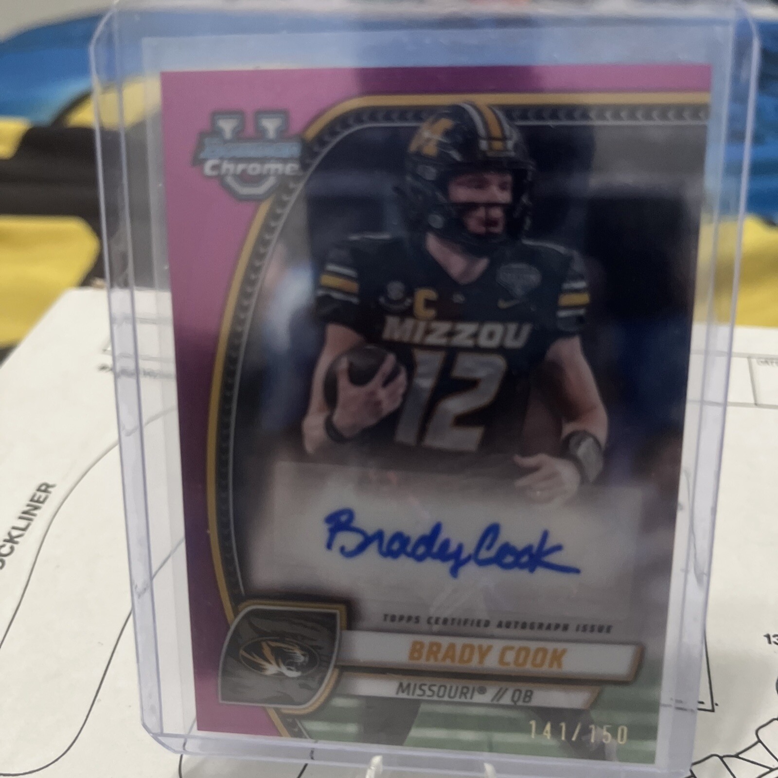 Brady Cook Auto /150 | 2024 Bowman Chrome U Fuschia Refractor #PA-BCO Missouri