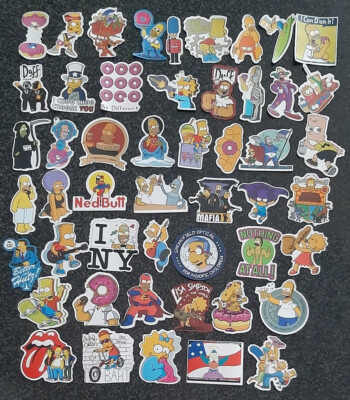 50x Aufkleber Simpsons Stickerbomb Style Decals Sticker Laptop Skateboard Gitar