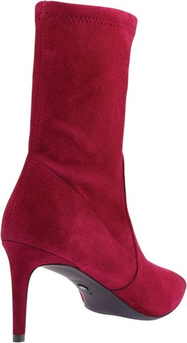 Stuart Weitzman Wren CRANBERRY STRETCH SUEDE 75 Bootie Sz 10M -- $575 now $199 - Picture 5 of 7