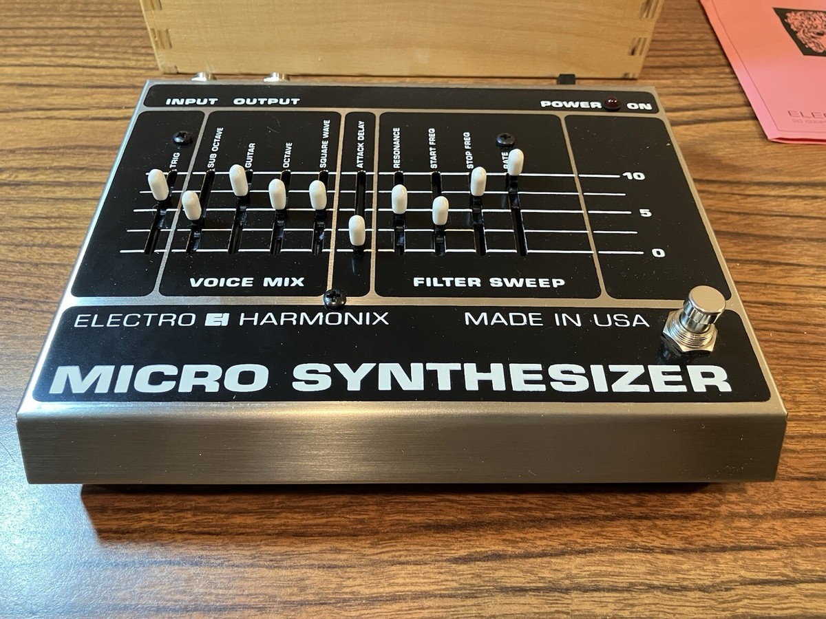 Electro-Harmonix マイクロシンセサイザー 木箱アダプタ 美完動品 Vintage Electro Harmonix Micro Synthesizer Effects Pedal Late