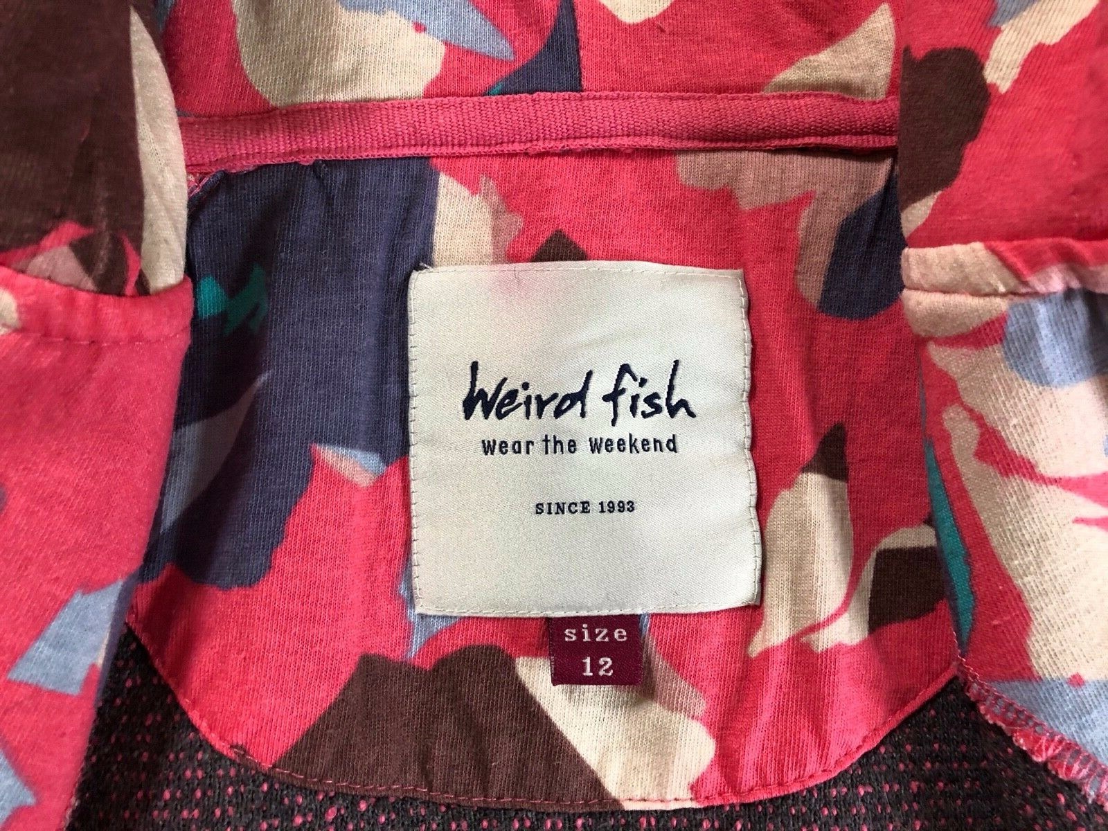 Weird Fish Hot Pink UK12 US8 Chicoa Classic Macaroni Hoodie/jacket image 2