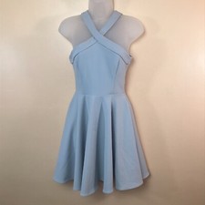 Lulus Periwinkle Criss Cross Halter Neck Dress Women XS Y2K