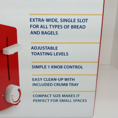 NEW Nostalgia MyMini Red Electric Single Slice Small Compact Toaster- SEALED NIB - Picture 3 of 15