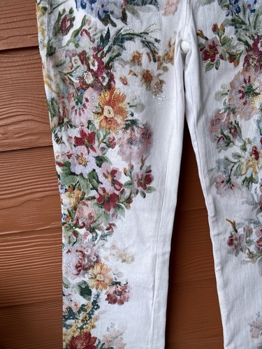 Guess Boot Mid Sexy Boot Floral Jeans Womens Sz 26 Embellishment Denim 26X32 - Picture 6 of 14