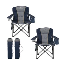 ALPHA CAMP Folding Camping Chair, Oversized Portable Lawn Chairs with Cooler ...