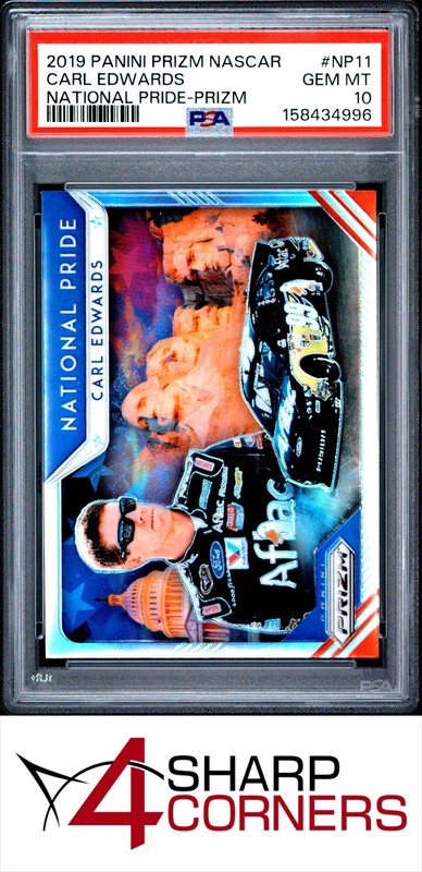 2019 PANINI PRIZM NASCAR NATIONAL PRIDE PRIZM #NP11 CARL EDWARDS POP 1 PSA 10