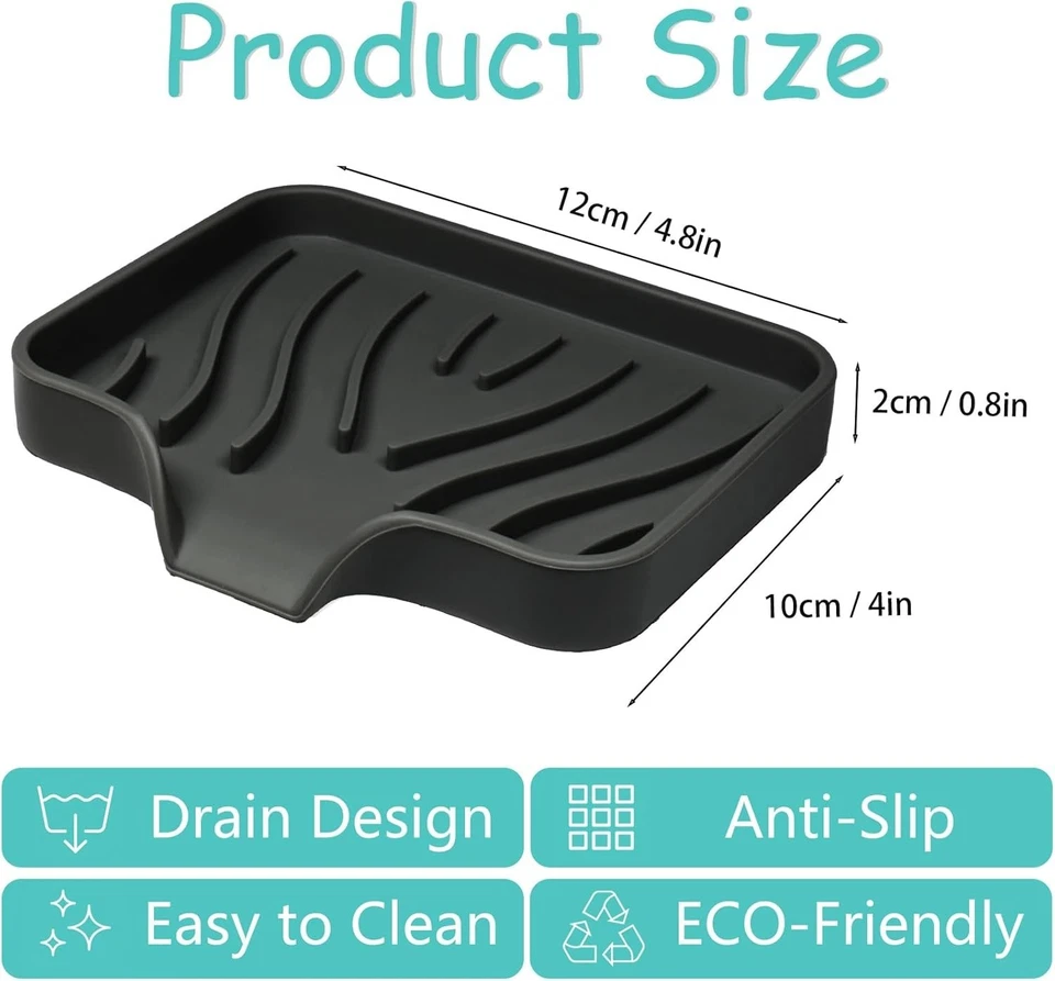 2 Stück Silikon Seifenschale Mit Ablauf, Seifenschale Dusche, Seifenhalter Badew - Bild 2 von 4