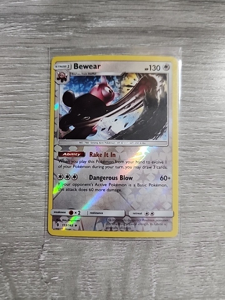 Pokemon TCG - Cosmic Eclipse - Bewear - Rare - Reverse Holo 182/236 - LP