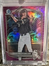 2025 Bowman Draft Billy Carlson #BDC-10 Fuchsia Reptilian 001/199 White Sox 1st